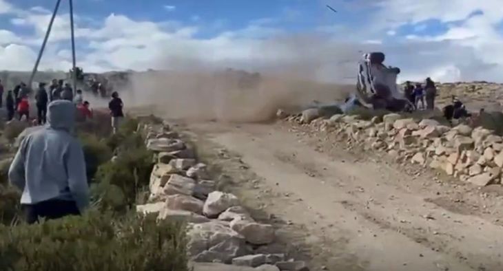 El momento del fatal accidente en Mina Clavero. El momento del fatal accidente en Mina Clavero.