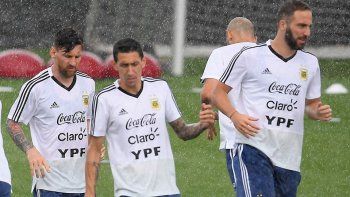 Higuaín, entrenando con la Selección durante el Mundial de Rusia 2018.