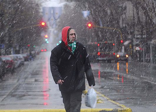 La nieve en Plaza de Mayo.
