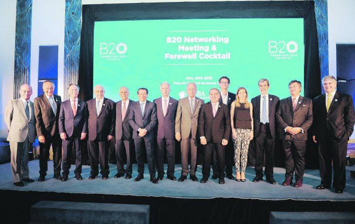 plana mayor. Ayer en la Bolsa de Comercio tuvo lugar el cóctel de cierre del B-20 donde concurrieron desde ministros y otros funcionarios y gran parte del mundo empresario y financiero argentino.