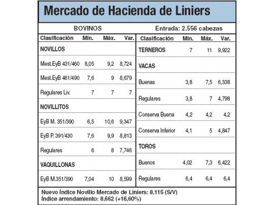 Escasa oferta de vacunos en Liniers