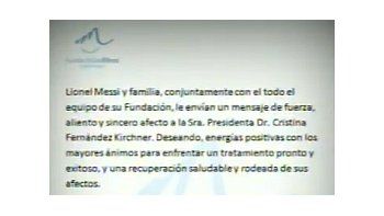 Messi le envió energías positivas a la Presidente.