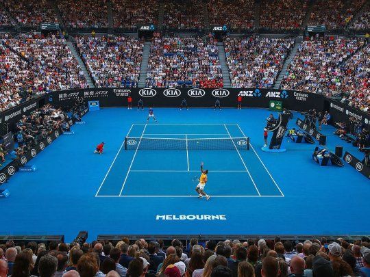 El Melbourne Park tiene tres estadios y ocho canchas de prácticas bajo techo.