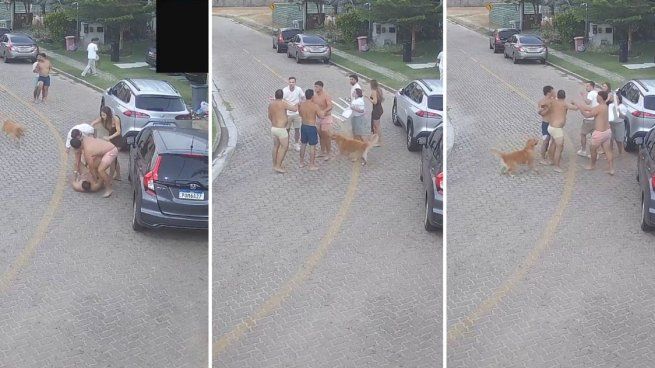 Se filtró el video que compromete a tres futbolistas argentinos peleándose en una calle de Brasil