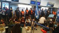 Protesta en Aeroparque.