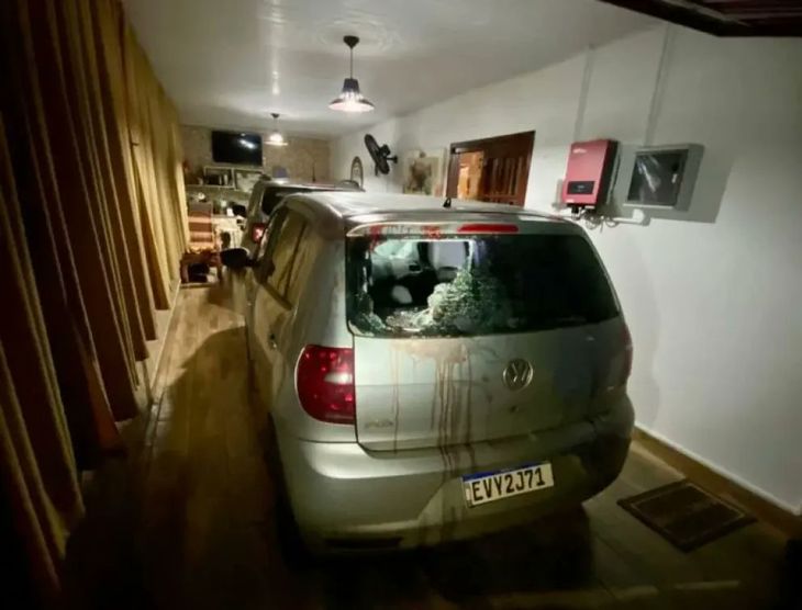 The car that crashes the young woman. The car that crashes the young woman.