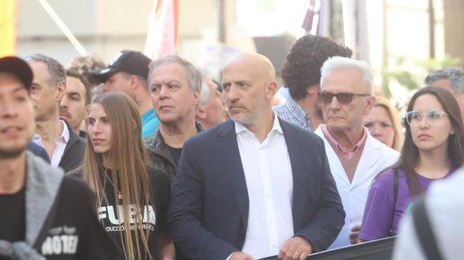 Emiliano Yacobitti, vicerrector de la UBA en la marcha universitaria.&nbsp;