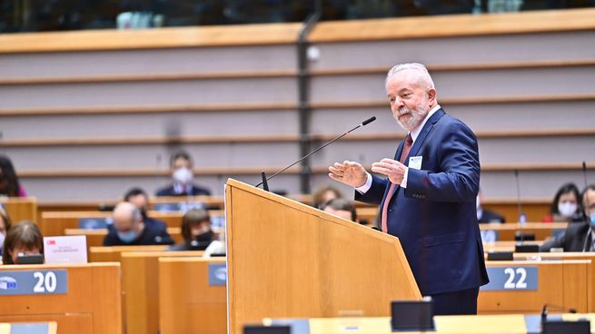 El expresidente de Brasil Lula da Silva ante el Parlamento Europeo.