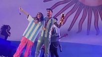 de paul festejo con tini en el escenario la copa del mundo