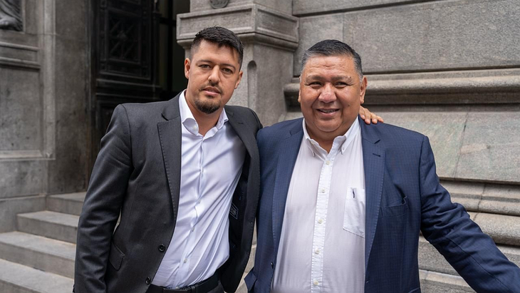 Los dirigentes sindicales petroleros de Chubut Emiliano Mongilardi y Jorge Los dirigentes sindicales petroleros de Chubut Emiliano Mongilardi y Jorge