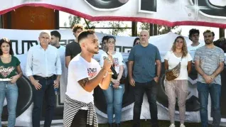 Agustín Rombolá en un acto de la UCR, con dirigentes del Comité Nacional.