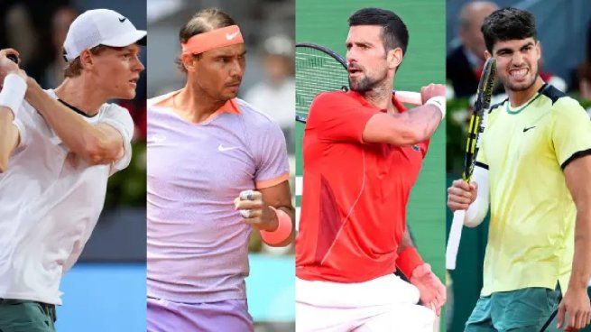 Sinner, Nadal, Djokovic y Alcaraz