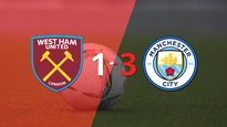 west ham united no pudo resistir el juego de manchester city, que logro imponerse por 3 a 1