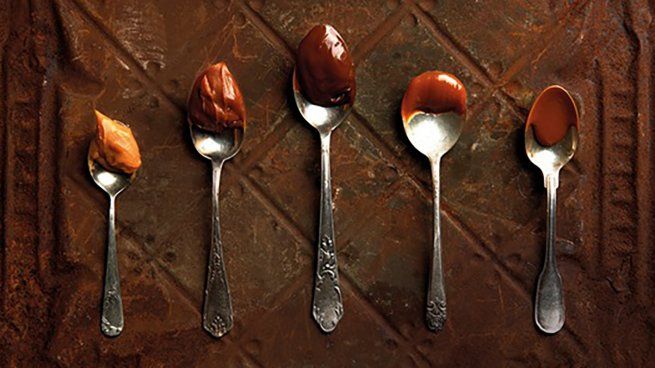 cucharas con dulce de leche