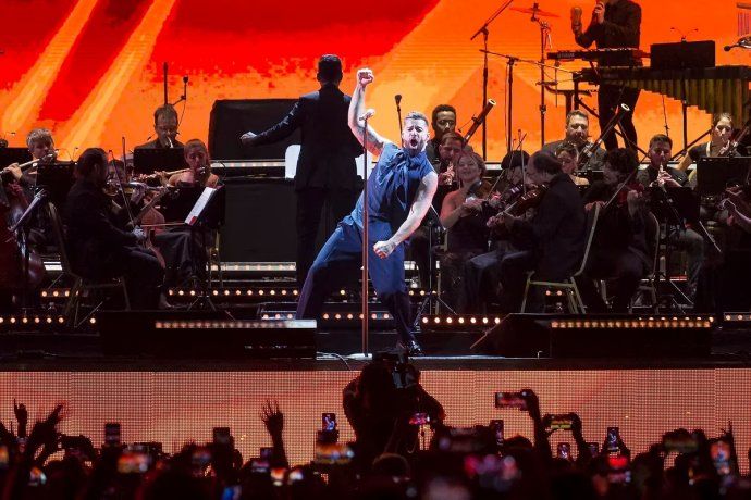 Ricky Martin durante su última gira sinfónica.