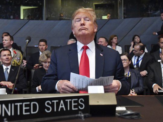 Donald Trump durante una cumbre de la OTAN.