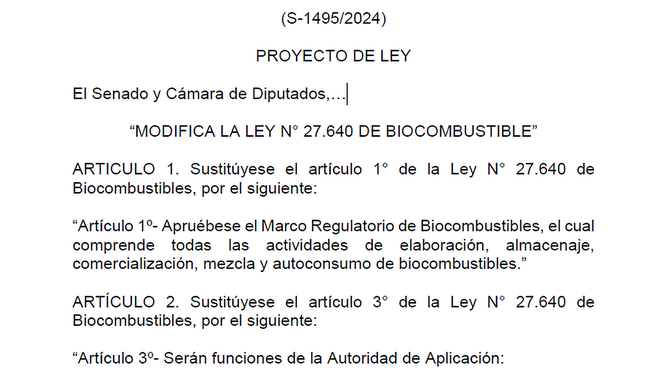El proyecto de ley busca consolidar cadenas de valor de alto impacto socioeconómico en las regiones del norte y centro del país, donde el bioetanol y el biodiesel son pilares del empleo y la industria. 