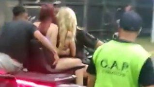 En una insólita situación, el jefe de operativo de seguridad del recital de Los Piojos quiso entrar por la fuerza montado en un cuatriciclo y acompañado de dos mujeres.