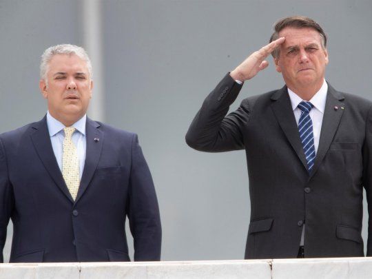 Los presidentes de Colombia, Iván Duque, y de Brasil, Jair Bolsonaro.