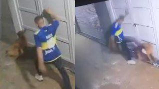 Las imágenes del hombre golpeando al perro provocaron indignación en los vecinos de Florencio Varela 