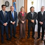 Los gobernadores norteños, junto a Alejandra Monteoliva, en Tucumán. Los gobernadores norteños, junto a Alejandra Monteoliva, en Tucumán.