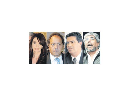 Cristina de Kirchner, Daniel Scioli, Jorge Capitanich, Hugo Moyano