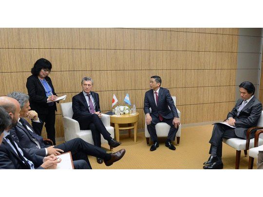 El presidente Mauricio Macri se reunió hoy con el CEO de la empresa Nissan Motor, Hiroto Saikawa, en el Hotel The Prince Park Tower Tokyo.
