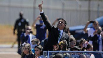 El presidente de Brasil, Jair Bolsonaro, en los festejos por el d&iacute;a de la Independencia.