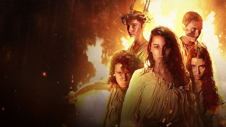 Promotional banner for the Netflix movie, Akelarre. Promotional banner for the Netflix movie, Akelarre.