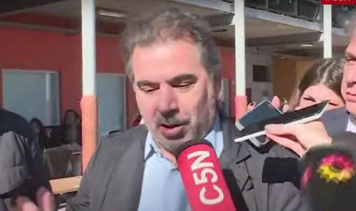 Cristian Ritondo habló a la salida de emitir su voto. .