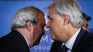 Los exministros del Interior, Luis Alberto Heber y Relaciones Exteriores, Francisco Bustillo.