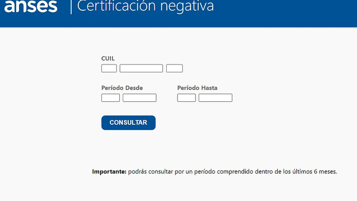 ANSES: obtené la certificación negativa. ANSES: obtené la certificación negativa.