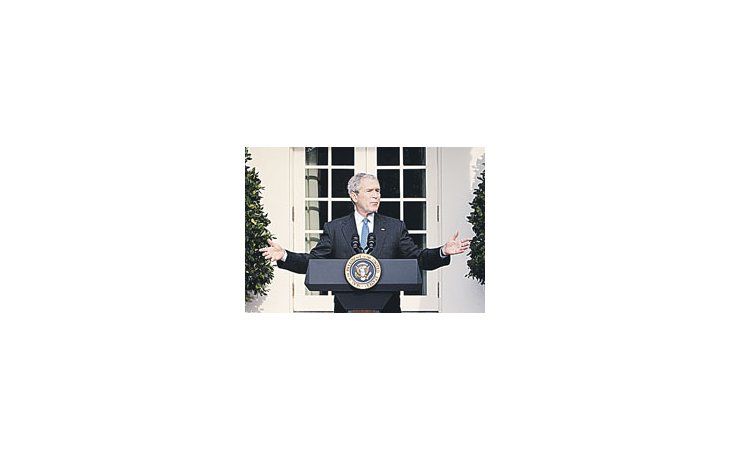 George W. Bush anunció ayer el desarmenuclear de Corea del Norte en el Jardín delas Rosas de la Casa Blanca.