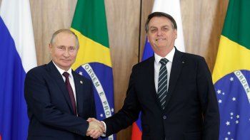 Vladimir Putin y Jair Bolsonaro, lideres de Rusia y Brasil respectivamente.
