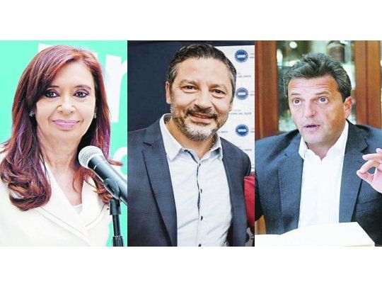 Cristina de Kirchner, Gustavo Menéndez y Sergio Massa