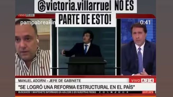 Villarruel, sin censura, apuntó contra el jefe de Gabinete por su viaje a Nueva York.