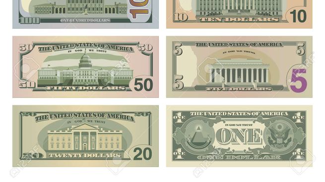 Distintos billetes de dólares estadounidenses.