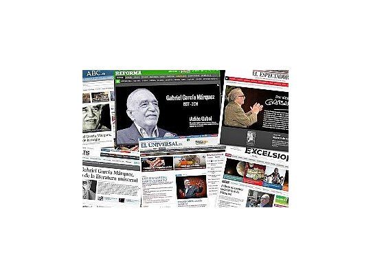Los periódicos de todo el mundo reflejaron en sus portadas digitales la muerte de Gabriel García Márquez.