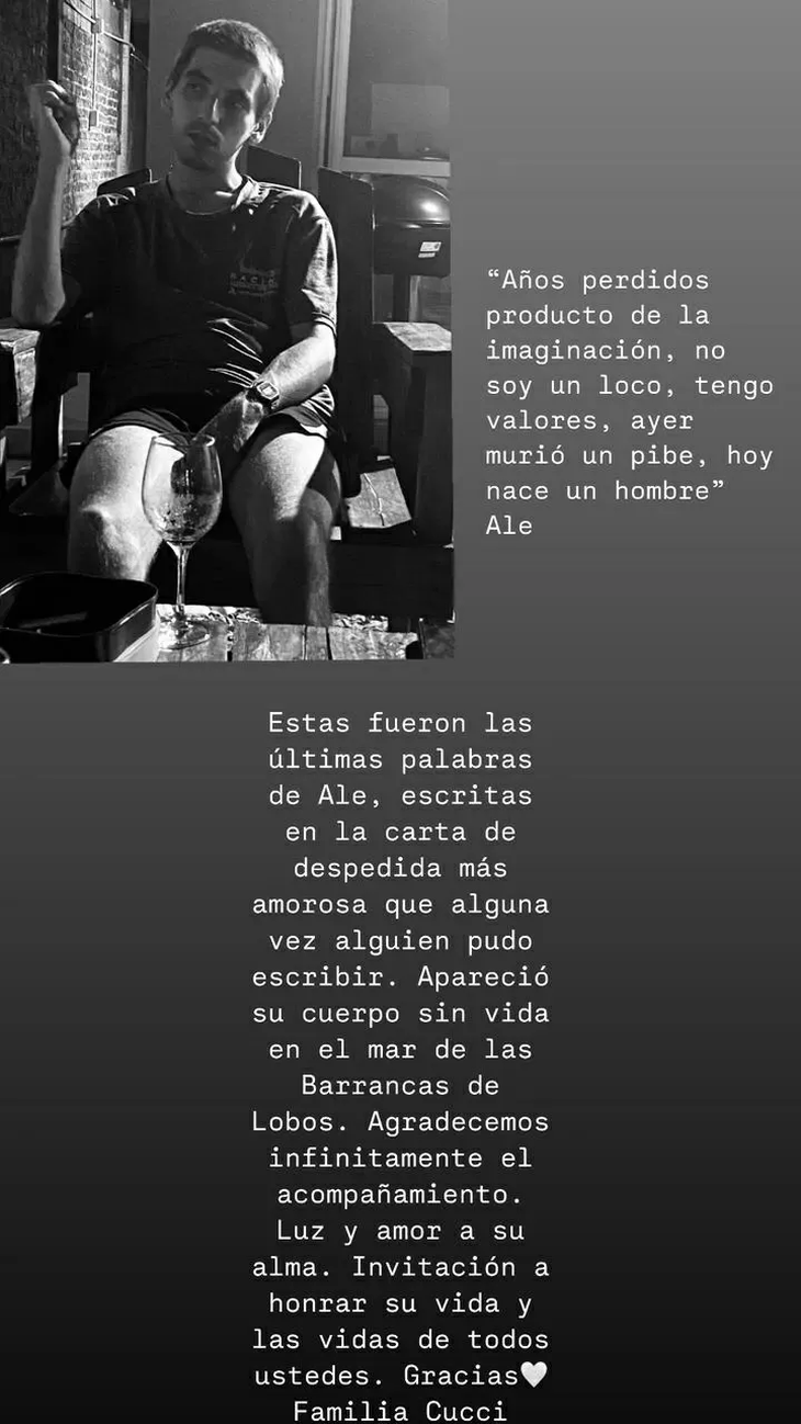 La familia reveló las últimas palabras del joven fallecido. La familia reveló las últimas palabras del joven fallecido.
