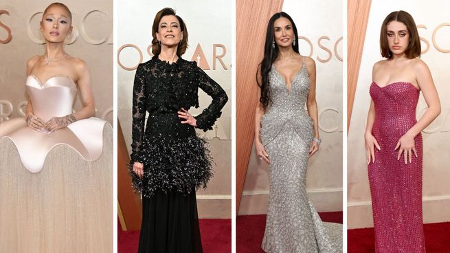 Ariana Grande, Fernanda Torres, Demi Moore y Rachel Sennott brillaron en la alfombra roja de los Oscar 2025.