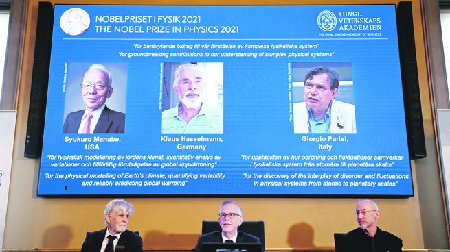 GANADORES. El premio fue otorgado al japonés-estadounidense Syukuro Manabe, al alemán Klaus Hasselmann y al teórico italiano Giorgio Parisi.