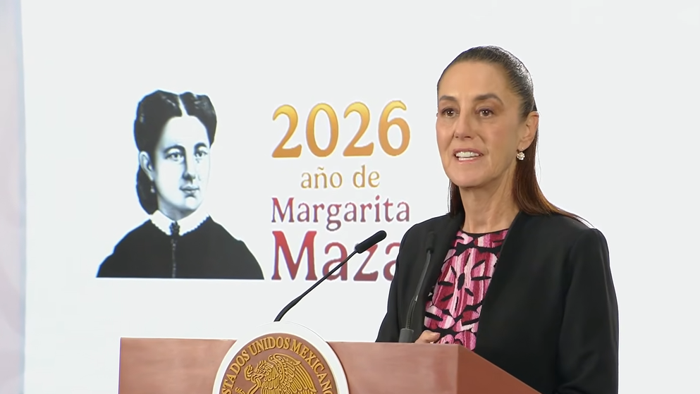 Claudia Sheinbaum en la Mañanera del Pueblo de este lunes.