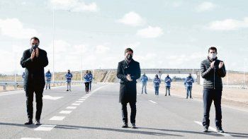 kicillof, katopodis y de pedro en la ruta 8