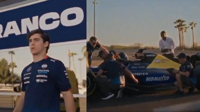 El spot que protagonizó Franco Colapinto para presentar el nuevo auto de Williams, con los colores de Boca