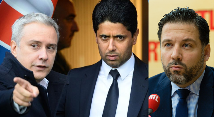 Ribes, Al Khelaifi and Renson, main actors in Neymar's signing to PSG. Ribes, Al Khelaifi and Renson, main actors in Neymar's signing to PSG.
