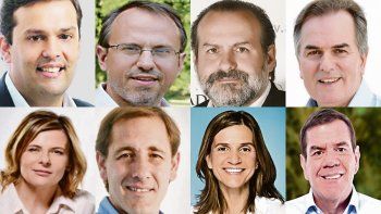 Arriba: Juan Debandi, Diego Valenzuela,&nbsp;Federico Susbielles y H&eacute;ctor Gay. Abajo: Florencia Saintout, Julio Garro, Fernanda Raverta y Guillermo Montenegro.