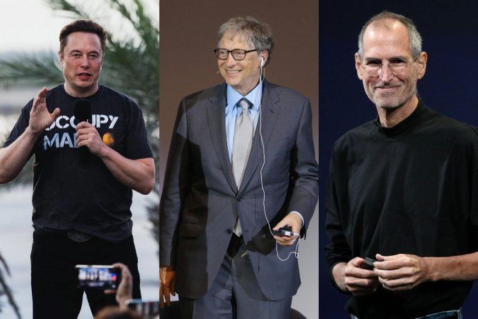 Productividad: Steve Jobs, Jeff Bezos, Bill Gates y Elon Musk. Productividad: Steve Jobs, Jeff Bezos, Bill Gates y Elon Musk.