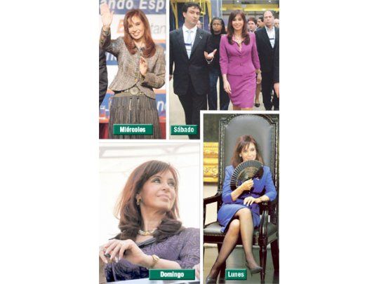 En Brasil,Cristinavistió trajescoloridos yjoyasostentosas.De regreso,nuevamentelos tonosapagados,aunque elmiércolessorprendiócon lookhippie chic.