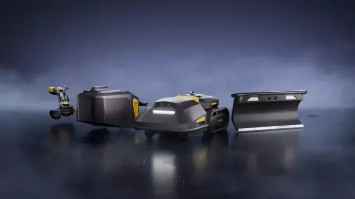 El robot de jardín se maneja desde una aplicación de celular. El robot de jardín se maneja desde una aplicación de celular.