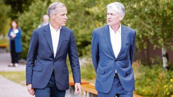 Jackson hole. Powell, el viernes, con su par de Inglaterra, Mark Carney.